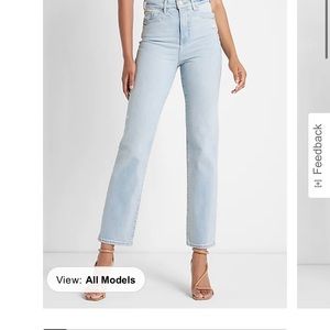 Express - Super High Waisted Slim Flared Crop Jean. Size 10